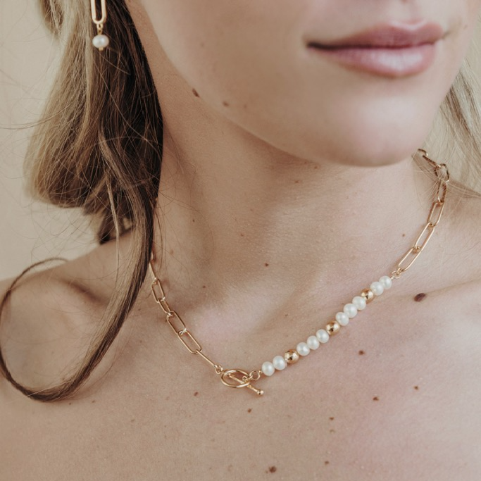 Hilke Collection - Necklace Gemma, Gilded