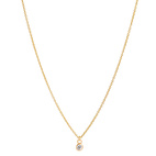 Necklace, Glam Bianco - Gold