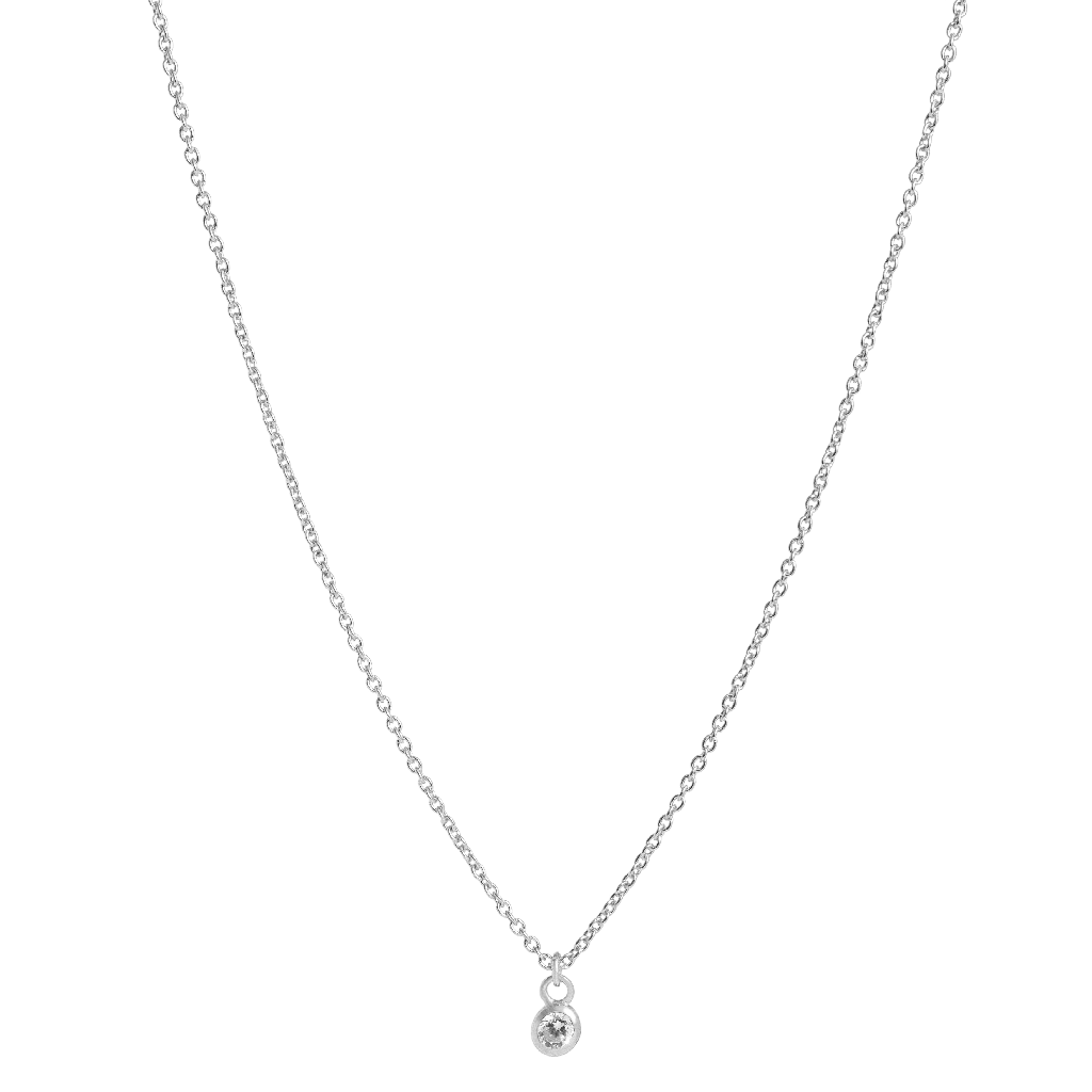 Necklace, Glam Bianco - Silver
