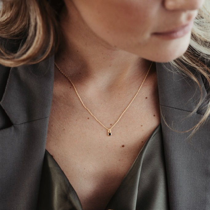 Necklace, Glam Nero - Gilded