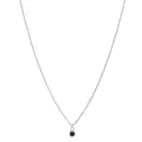 Necklace, Glam Nero - Silver