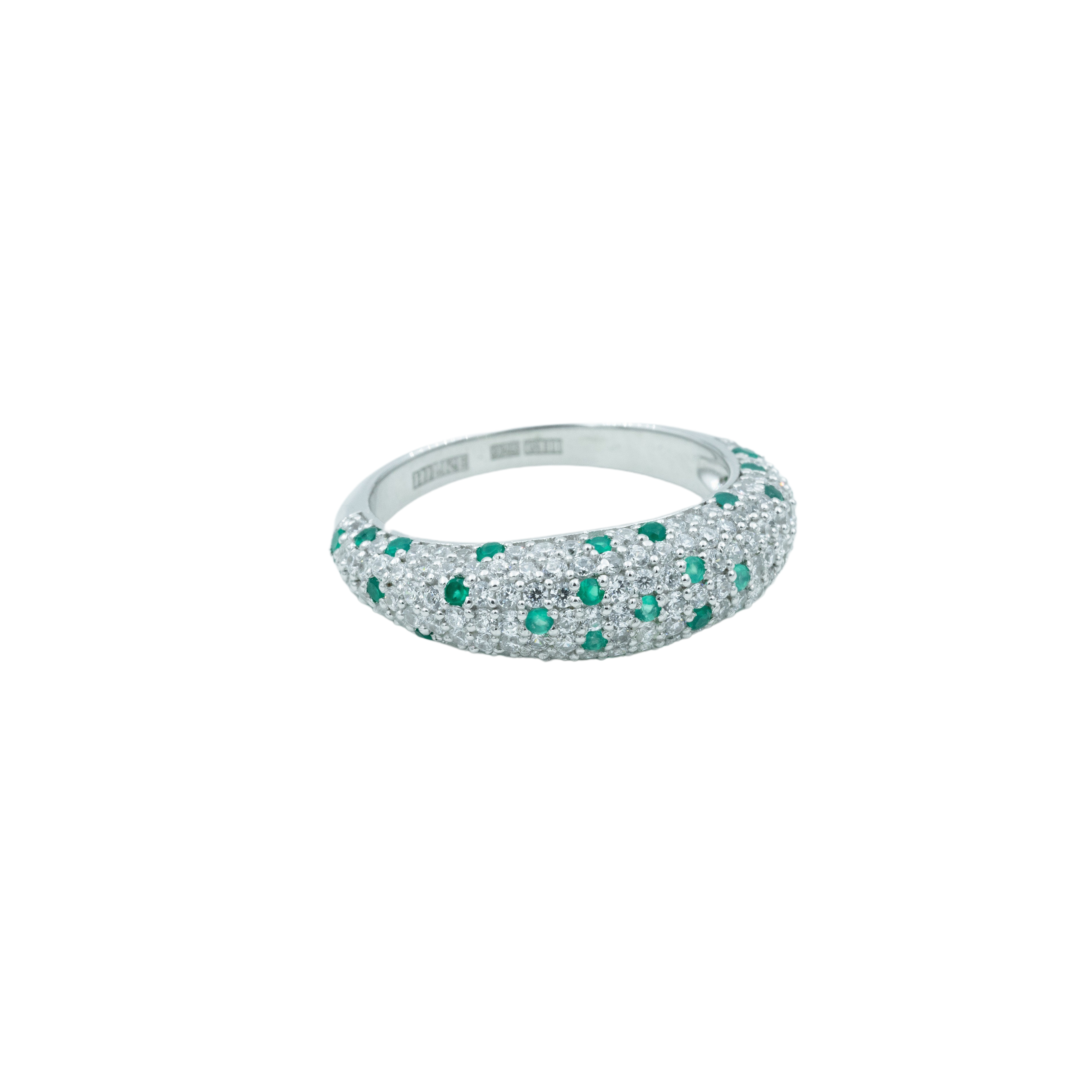 Ring, Illuminare 1 Verde - Silver 8