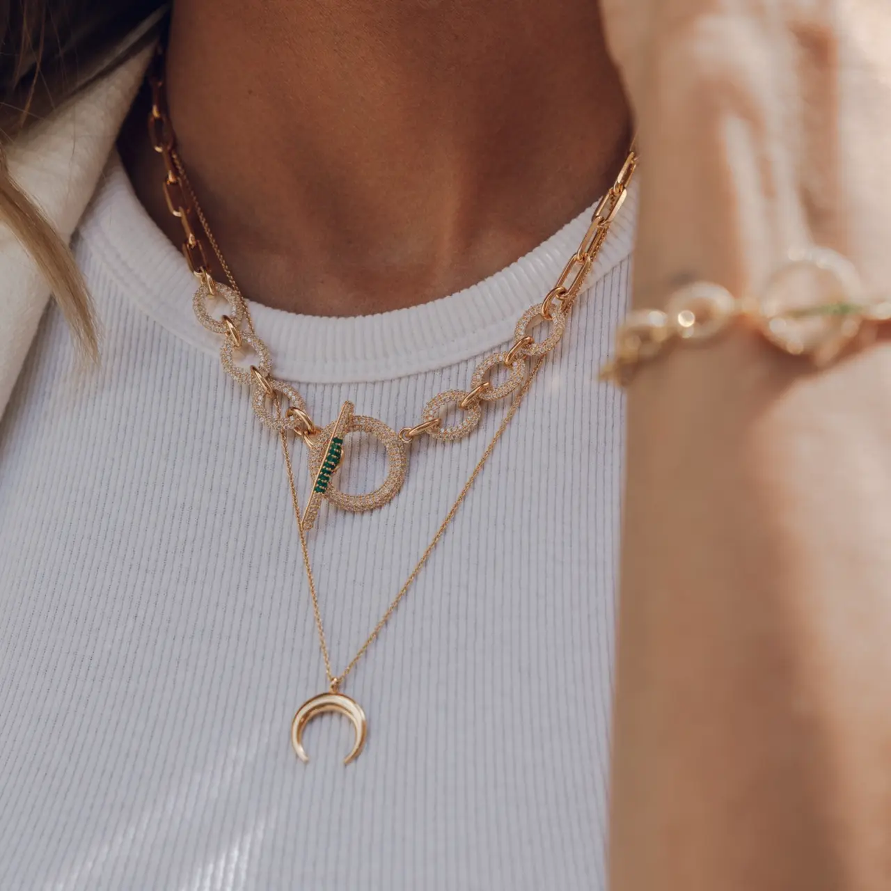 Necklace, Illuminare Bianco - Gilded