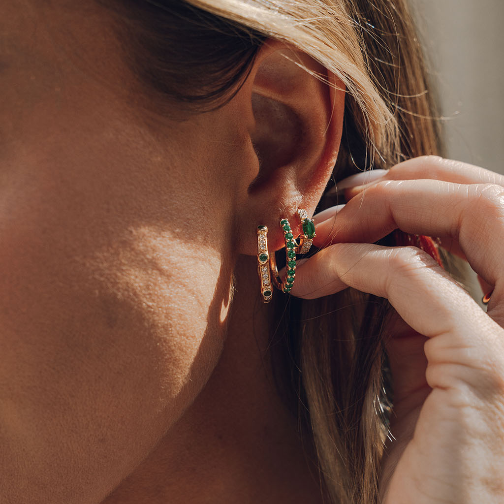 Hoops, Glam 1 Verde - Gilded