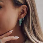 Hoops, Glam 1 Verde - Silver