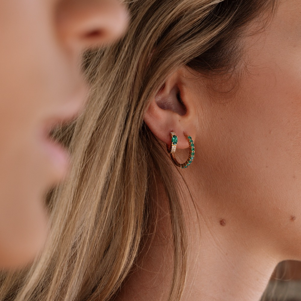 Hoops, Glam 1 Verde - Silver