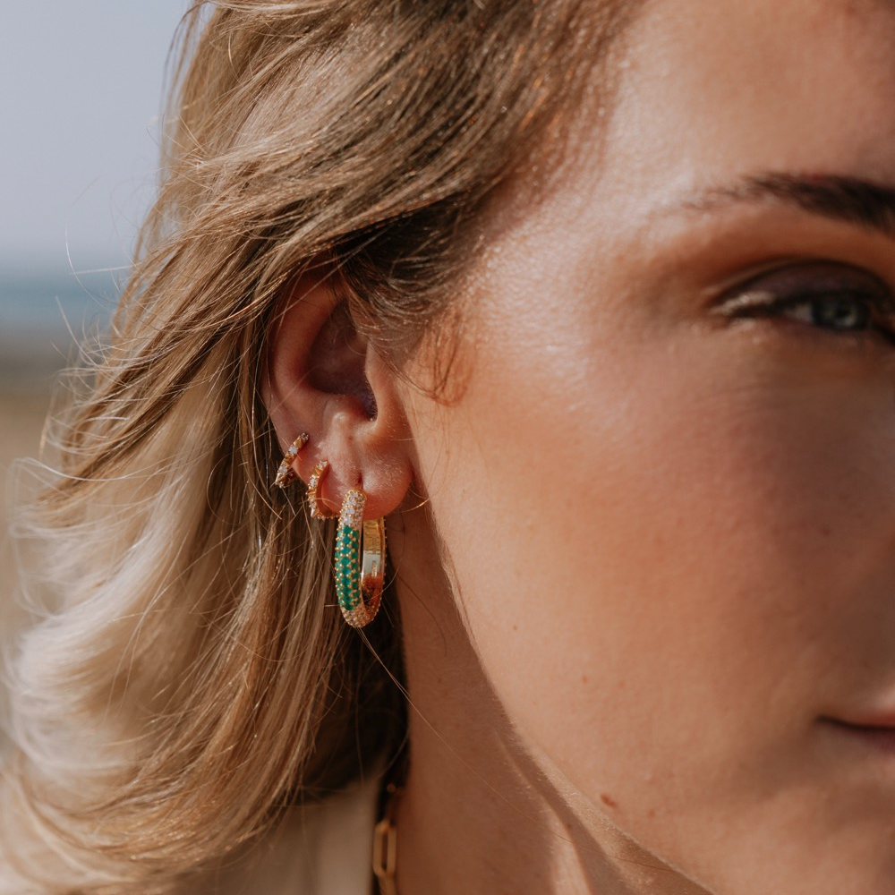 Hoops, Glam 2 Verde - Gilded