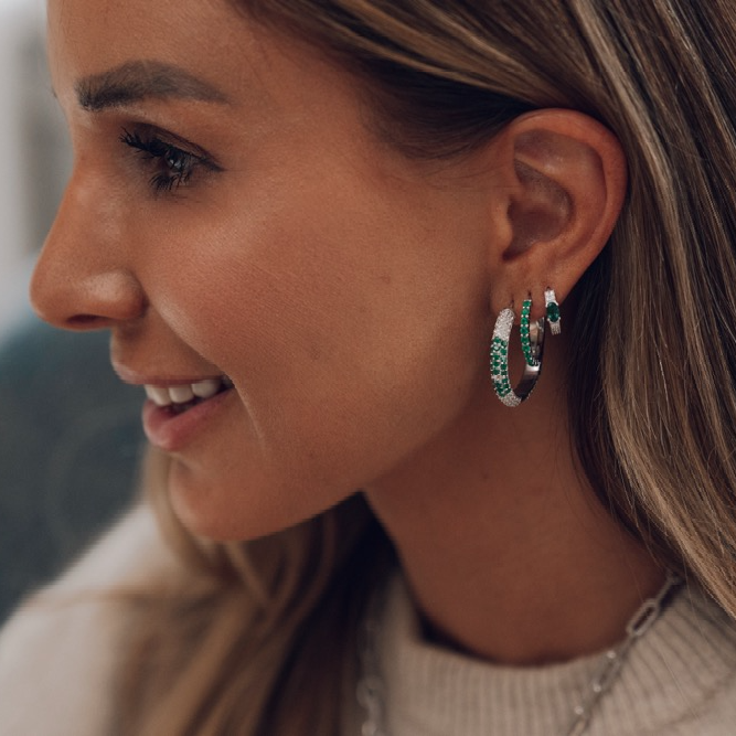 Hoops, Illuminare 2 Verde - Silver