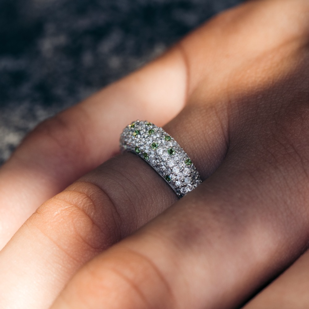 Ring, Illuminare 1 Verde - Silver 8