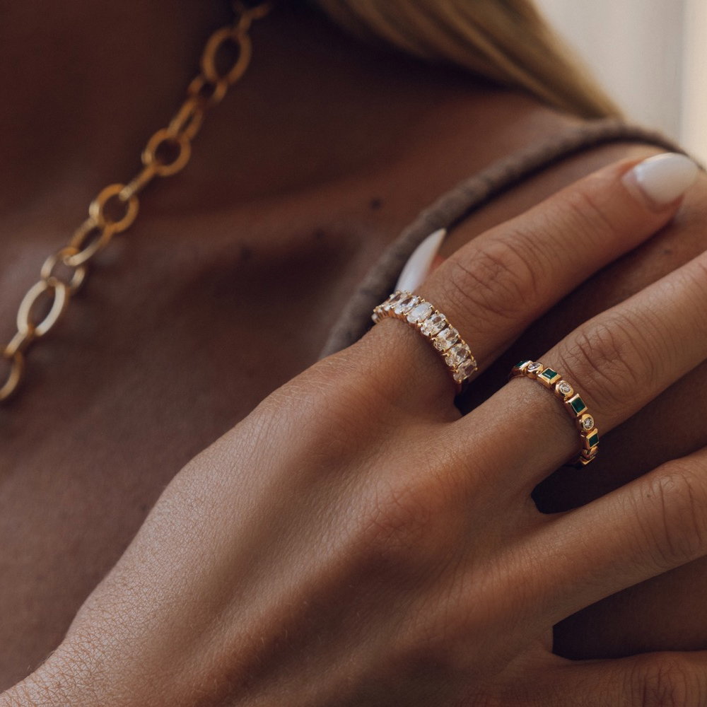 Ring, Glam Bianco - Gold