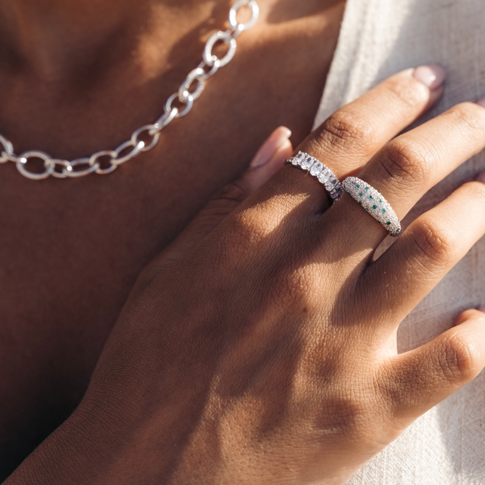 Ring, Glam Bianco - Silver 6