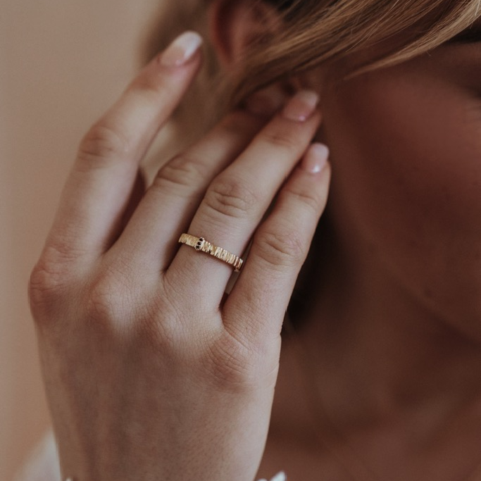 Ring, Matera Nero - Gold