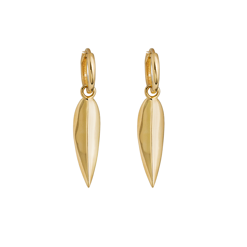 Earrings, Foglia - Gilded