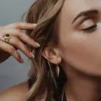 Earrings, Foglia - Gilded