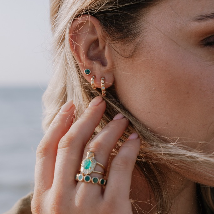 Earrings, La Moda Verde - Gilded