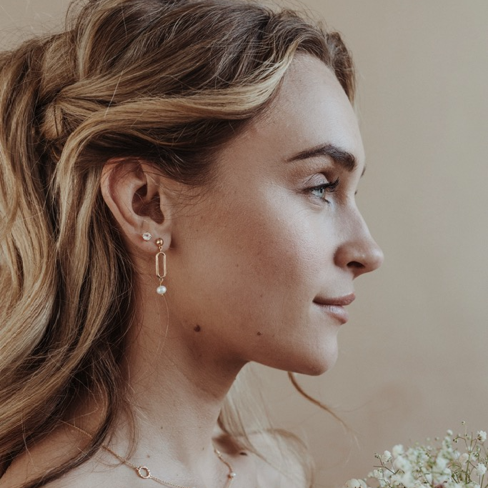 Earrings, La Moda Bianco - Gold