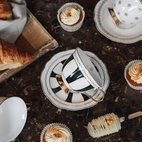 Cup with saucer - Strisce Nero