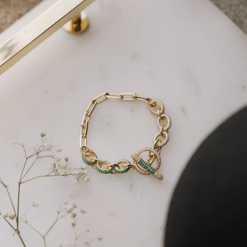 Bracelet, Illuminare Verde - Gilded
