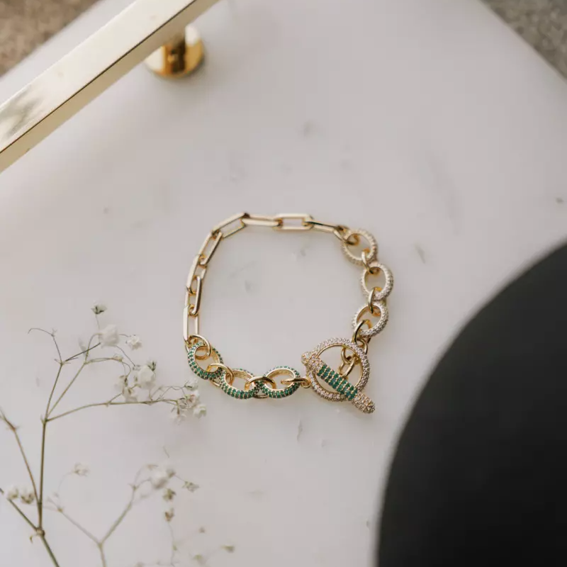 Bracelet, Illuminare Verde - Gold