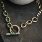 Necklace, Illuminare Verde - Gilded