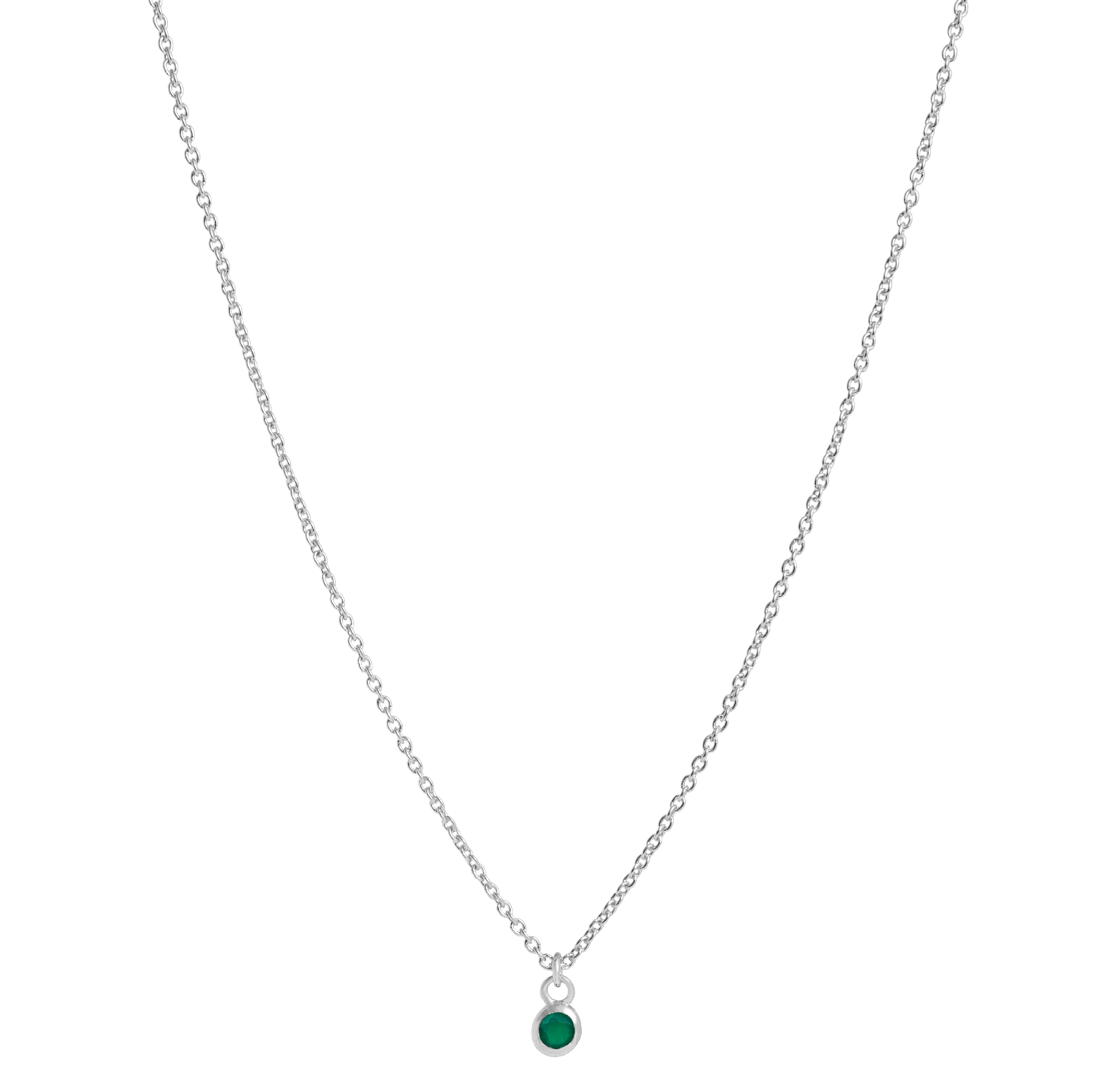 Necklace Glam Verde, Silver