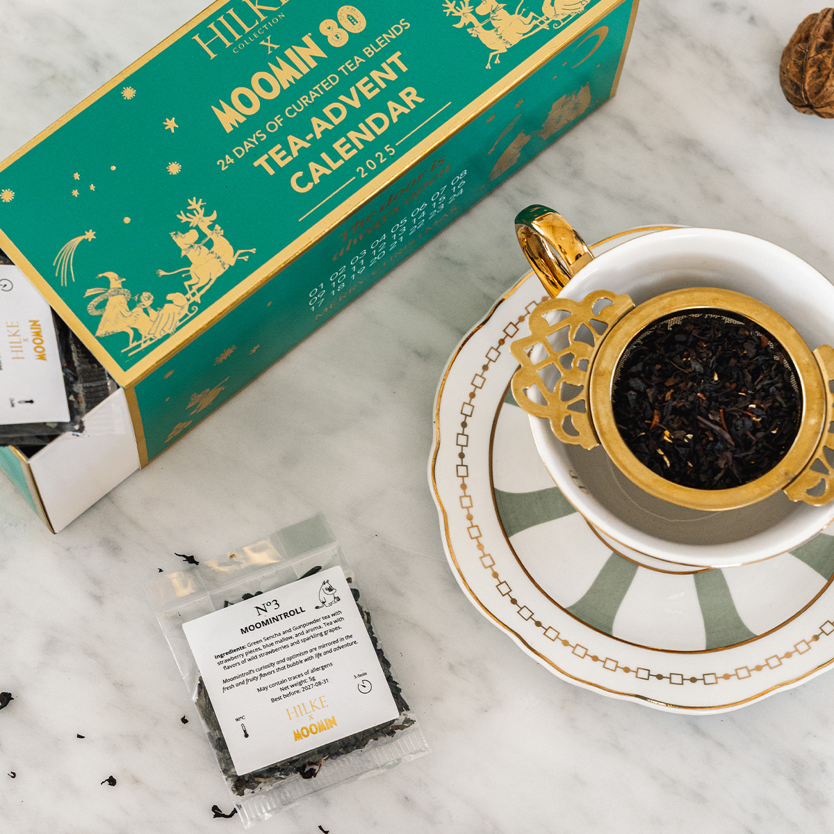 Cup with saucer - Strisce Salvia