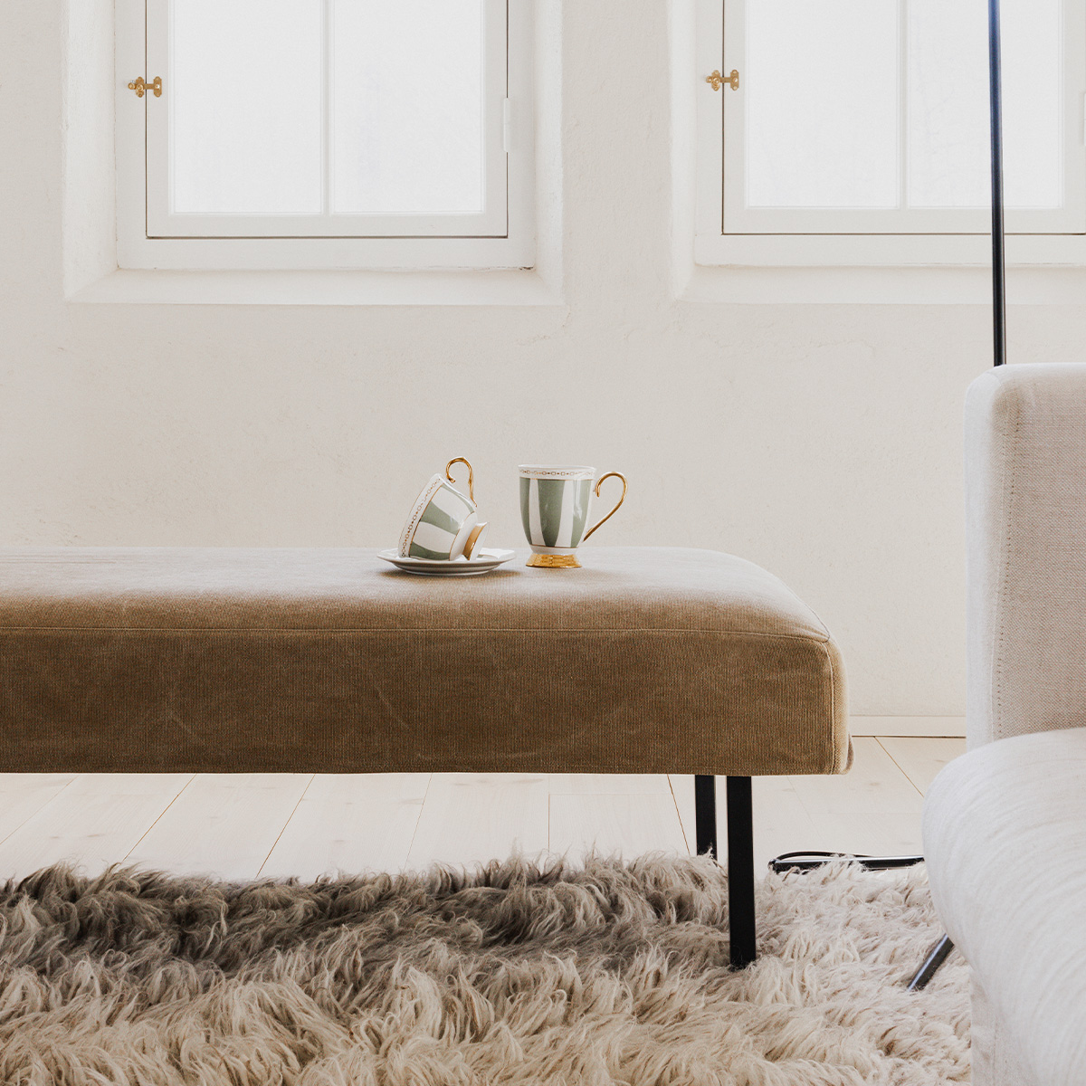 Cup with saucer - Strisce Salvia