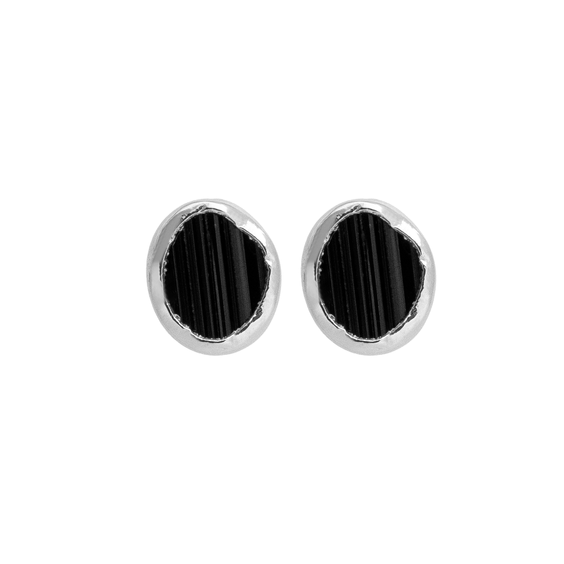 Earrings, Luna Nero 4 - Silver