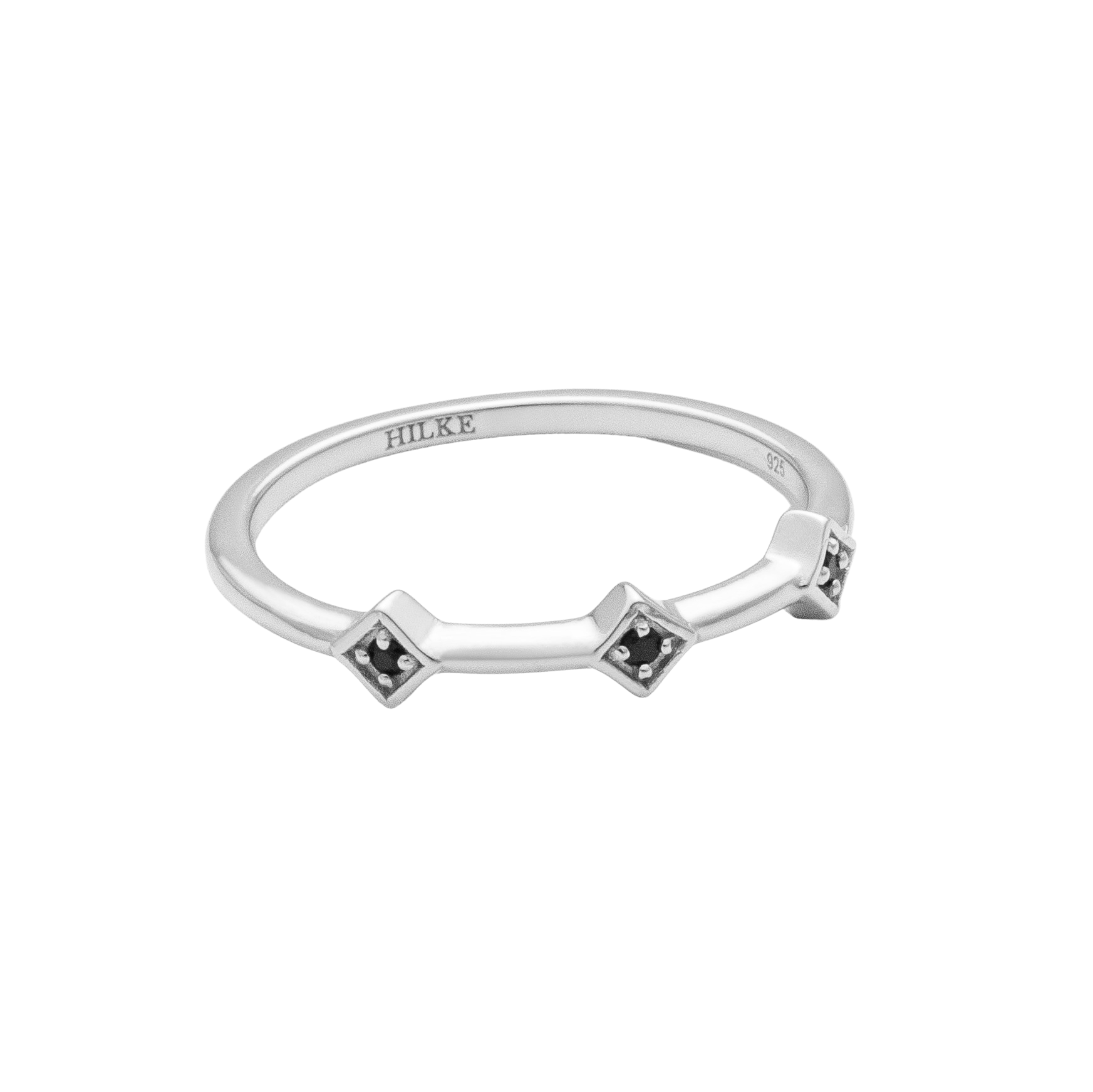 Ring Triangolo Nero - Silver 7